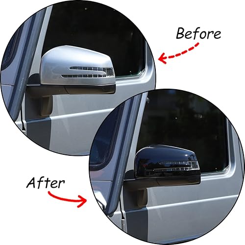 Miniatura 2 de PIUGILH Cubierta de espejo retrovisor negro ABS, protector de espejo lateral, decoración exterior para Mercedes Benz Clase G GL GLE GLS ML W461 X166