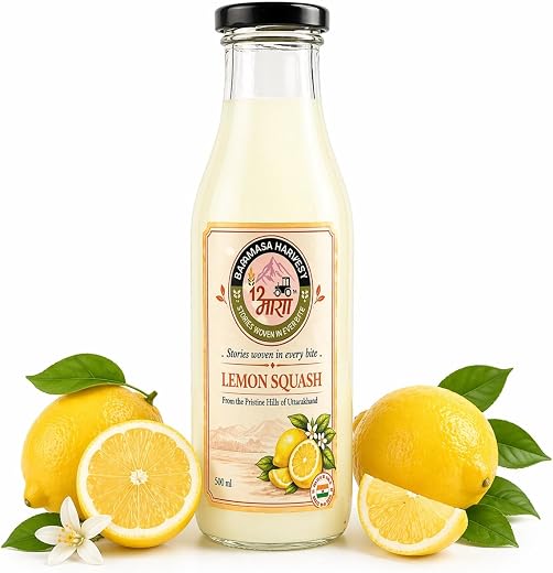 BARAMASA HARVEST Lemon Squash 500ml | Refreshing Citrus Fruit Drink Concentrate | Sweet, Tangy &amp; Natural Summer Beverage |...