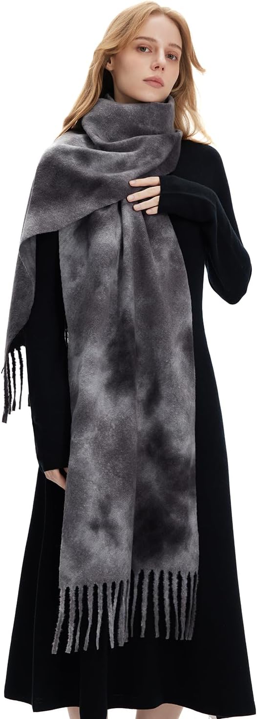 zero season Tie-Dye Scarf – Oversized Colorful Shawl Wrap for Women & Men, Warm Long Scarf