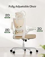 Vista 3 de Marsail Ergonomic Office Chair: Office Computer Desk Chair with High Back Mesh and Adjustable Lumbar Support Rolling Work Swivel Task Chairs with