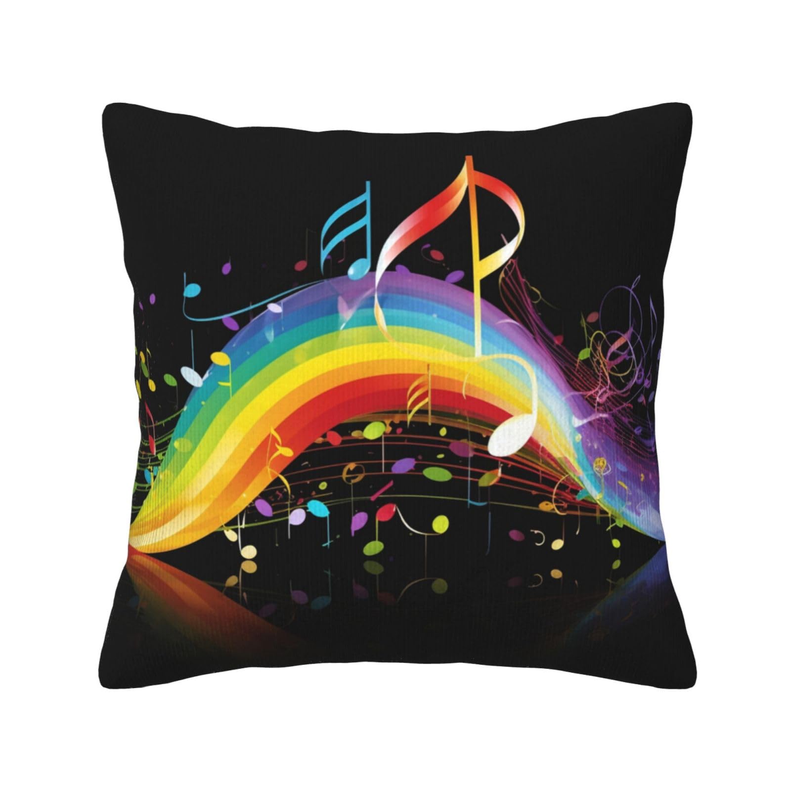 Housse de coussin en velours côtelé mélodie arc-en-ciel