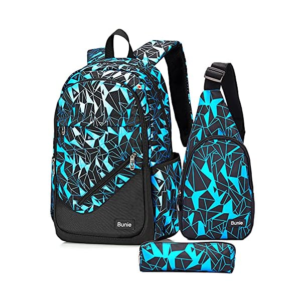 bunie-School-Backpack-for-Boys-Large-Bookbag-Boys-Backpacks-Elementary-Middle-High-School-Bags-Kids-Cool-Back-Pack-Children-7-8-9-10-11-12-13-14-15-16-Years-Old-Blue bunie School Backpack for Boys Large Bookbag Boys Backpacks Elementary Middle High School Bags Kids Cool Back Pack Children 7 8 9 10 11 12 13 14 15 16 Years Old (Blue)