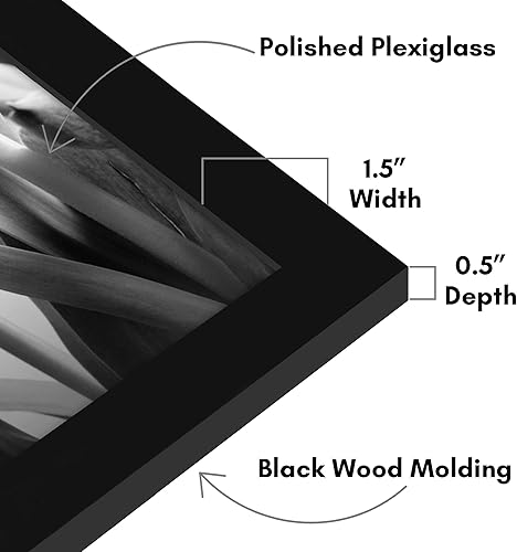 Vista 441 de Americanflat - Marco para póster de 71 x 74 cm con plexiglás pulido, portarretratos negro de madera industrializada, Epic Collection, marco ancho