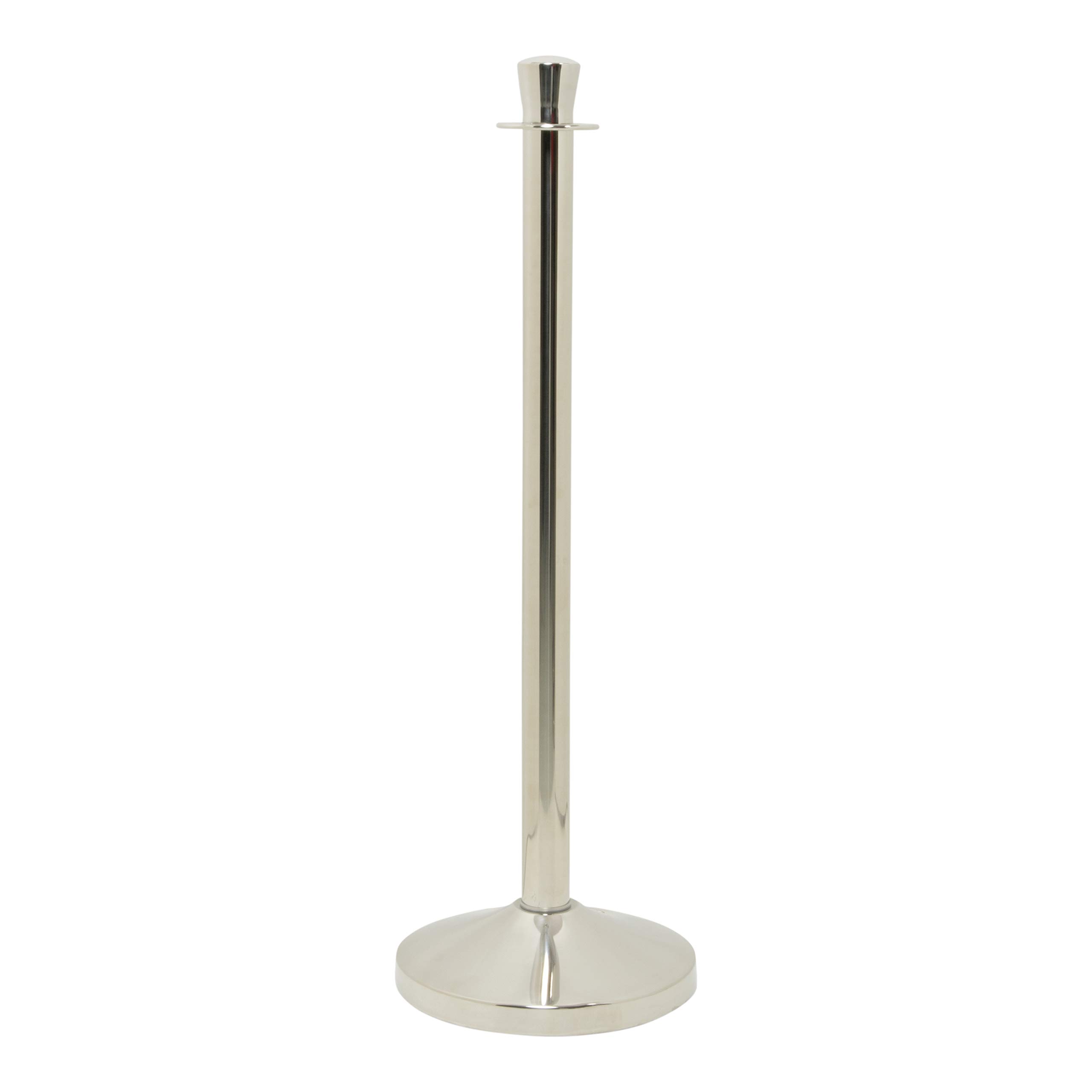 SECURIT - Set di Colonnina e Base per Sistema Barriera Classic - Per Bar, Ristoranti, Pub, Negozi - Testa Piatta - 4 Punti Di Connessione - Antigraffio e Protezione del Pavimento - Acciaio Inox