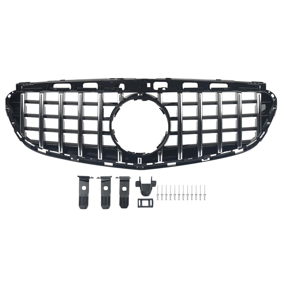 Grille avant calandre chromée noire style GTR pour Mercedes W212 Classe E 14-16