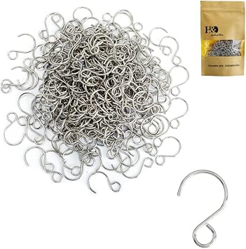 300pcs Crystal Beads S Shape Hooks DIY for Arts & Crafts, Chandelier Suncatchers,Homemade Jewelry Making Crystal Lamps, Crystal Curtain, Crystal GarlandSilver