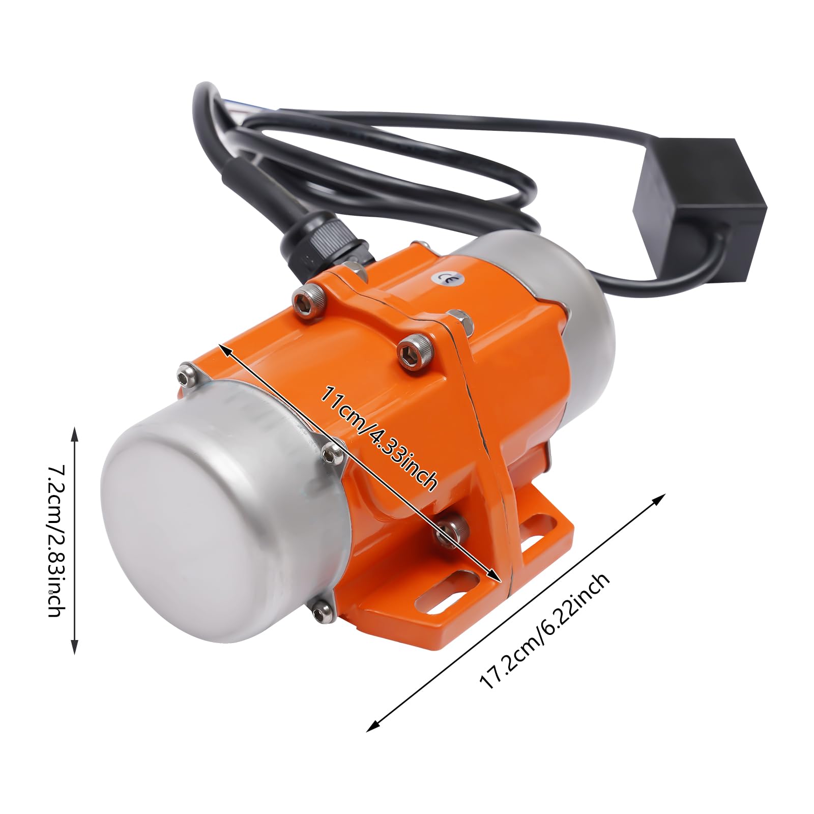 Motor de vibración asíncrono monofásico de 50 W, potencia oscilante ajustable de 3000 rpm, carcasa de aluminio, motor industrial estable para construcción, alimentos, minería