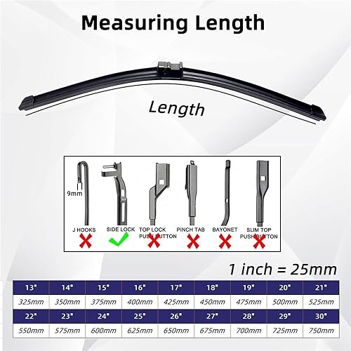 Miniatura 4 de Car Wiper Compatible with BMW X3 F25 2010-2017 Car Front Rear Wiper Blades Soft Rubber Windscreen Wipers Auto Windshield 26"+20"+13" 2014 2015 2016