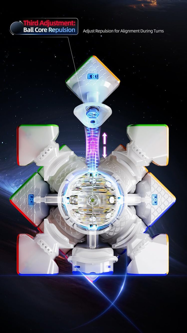 Bukefuno MoYu Super WeiLong V2 20-rdzeniowy rdzeń UV MagLev wersja 3x3 2025 magnetyczna prędkość, bez naklejek, magiczne puzzle 3 x 3 x 3 zabawki (20 magnesów, kulkowy rdzeń powlekany promieniowaniem