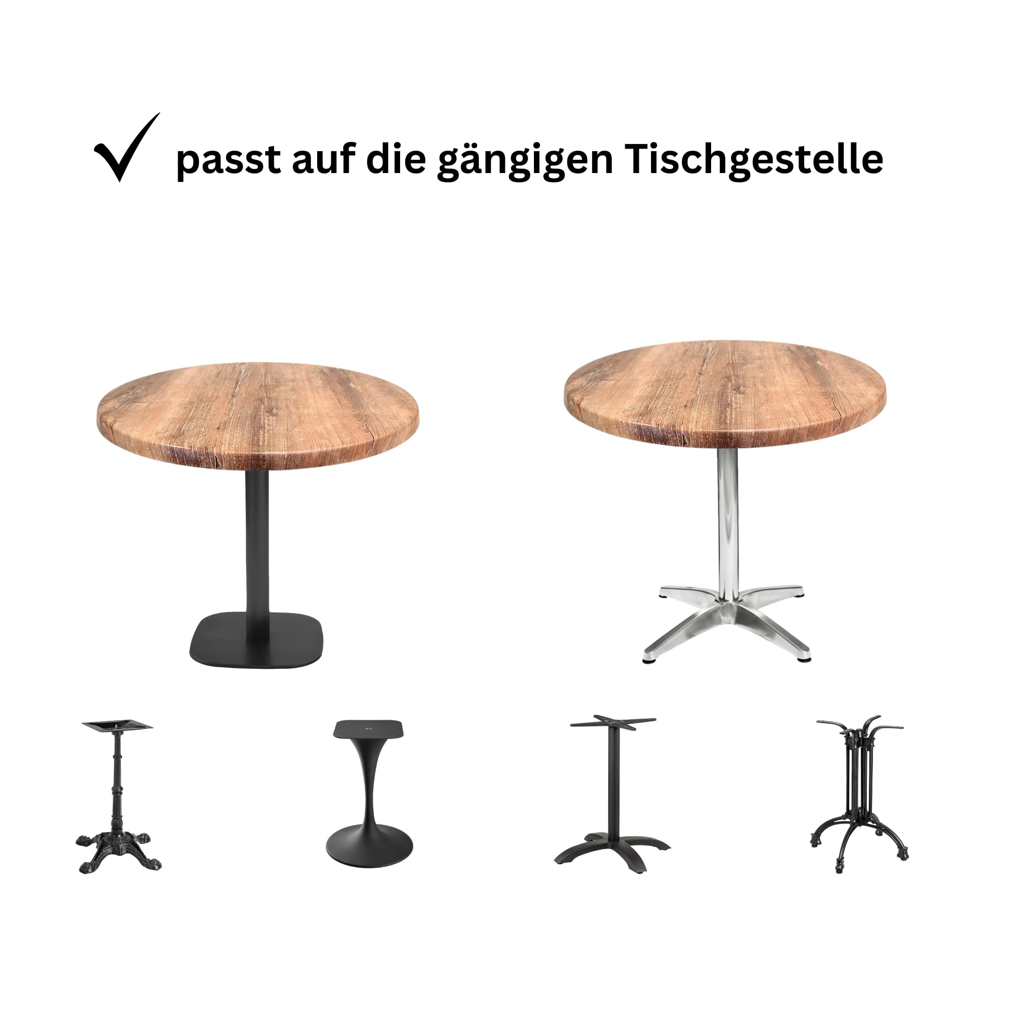 Acht & Acht Hochwertige Tischplatte Topalit – Ø80cm – 2,6 cm Dicke für Bistrotisch/Esstisch/für Outdoor und Indoor - Farbe: Atacama Cherry