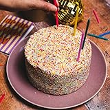 Artisanal Vegan Birthday Cake with Rainbow Sprinkles, Vanilla Sponge and Buttercream Layers, Celebration Dessert for Special Occasions