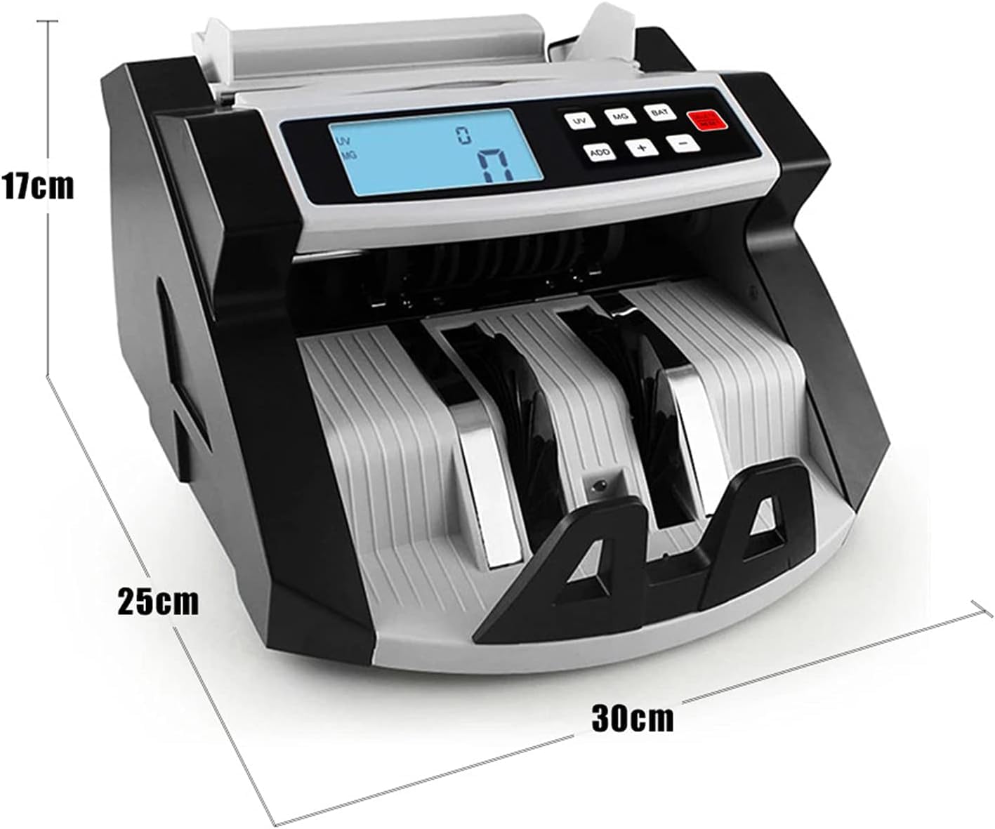 KEULEN Contabanconote, Contasoldi con Rilevatore di Contraffazione UV MG, Contacontanti Professionale, per Euro Dollaro USA AUD Sterlina