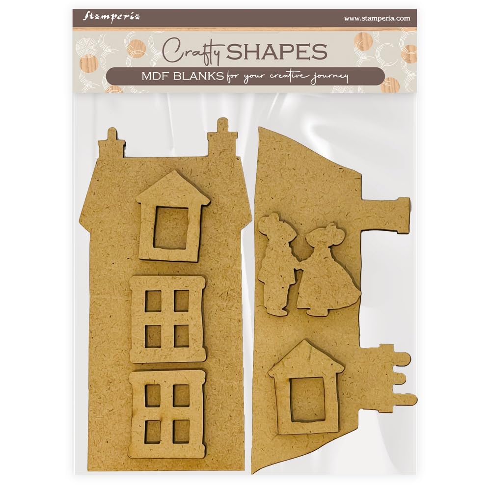 Stamperia - Crafty Shapes for Scrapbooks, Albums, Cards, Bullet Journals and More, Decorate with Papers and Paint, Perfect for Hobbies, Crafts, and Gifting (Family, House and Mice)