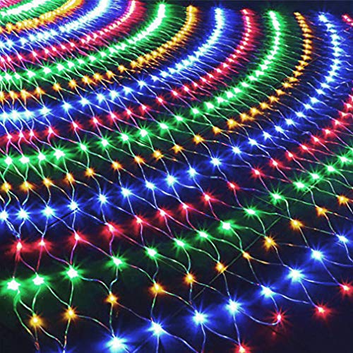 Woohaha LED Net Mesh Fairy String Decorative Lights 192 LEDs 9.8ft x 6.6ft with 30V Safe Voltage for Christmas Outdoor Wedding Garden Decorations (192LED, Multicolor)