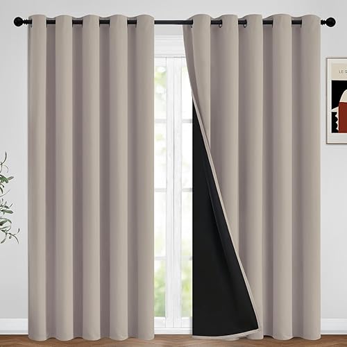 Miniatura 7 de Cortinas opacas de 63 pulgadas de largo, cortinas de ventana con aislamiento térmico y eficiencia energética para habitación de invitados, paneles