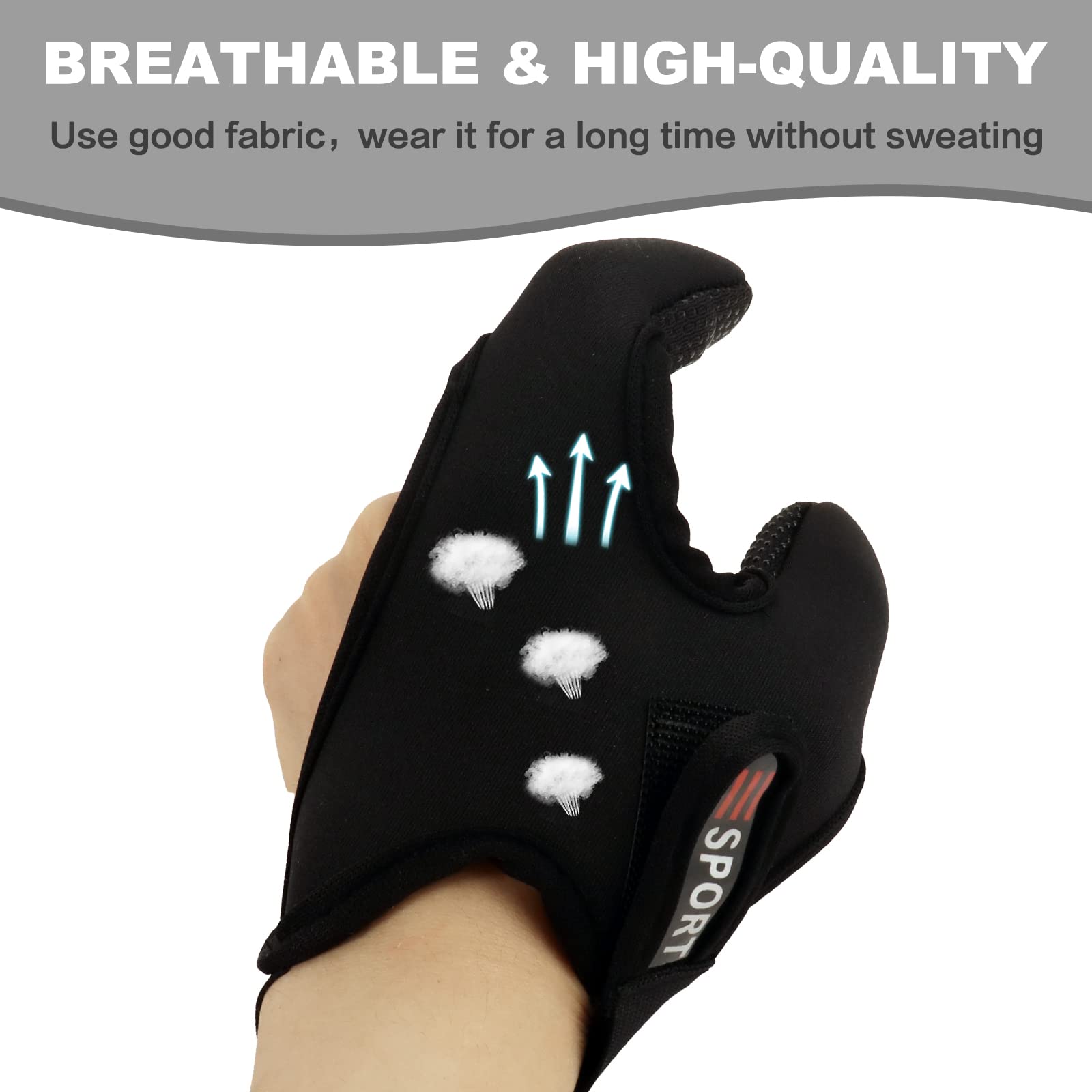 Double-Finger Gloves, 3 Pack Anti-Slip Fishing Glove, Professional Finger Gloves Protector Unisex Elastic Band Glove for Outdoor Fishing