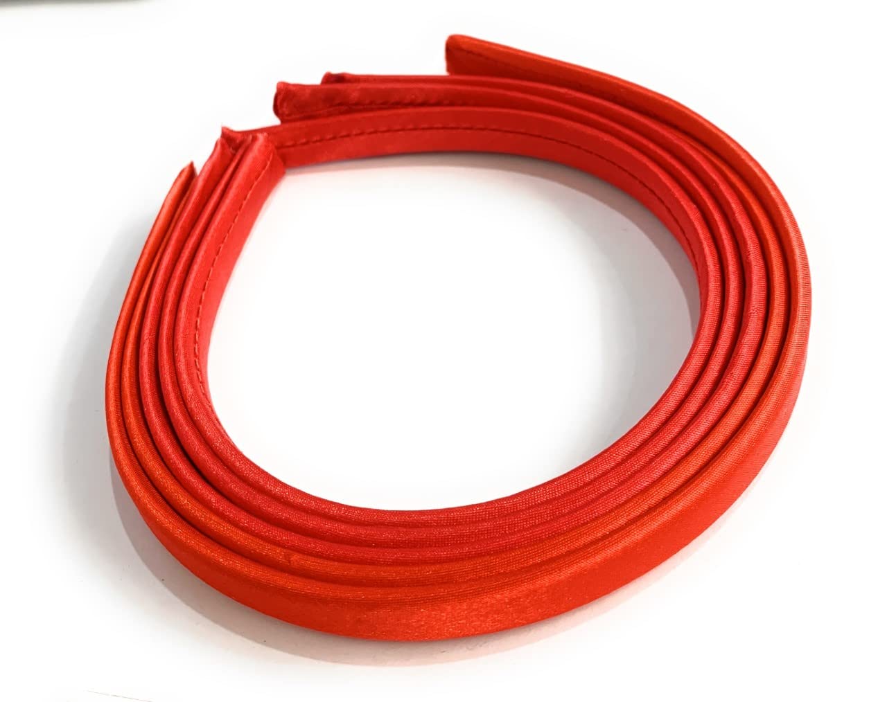 5 x 15mm Thick Plain Satin Headbands Pack School Girls Alice Hair Band DIY Headband Set UK (Red), 5 count (Pack of 1)