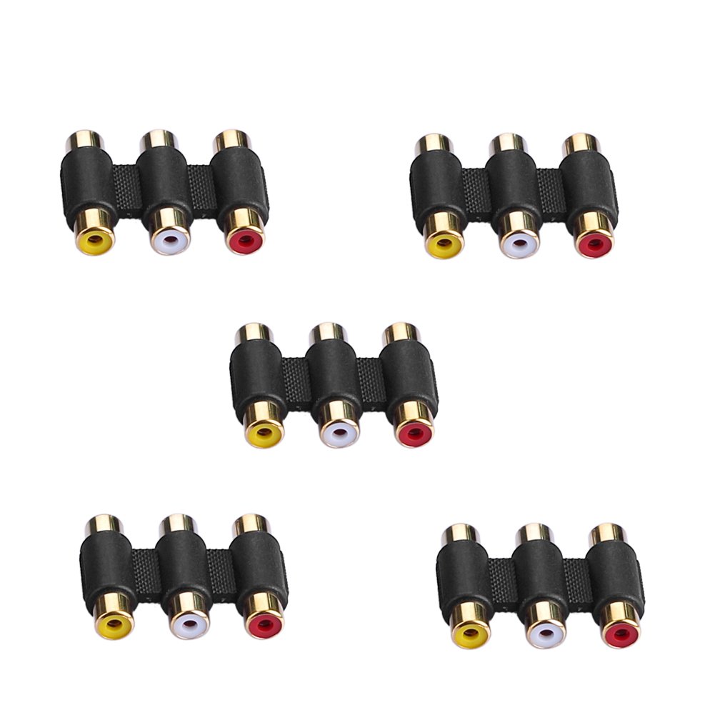 Adaptateur Triple RCA Femelle - 3x RCA Femelle Vers 3x RCA Femelle - Pour Audio Et Vidéo
