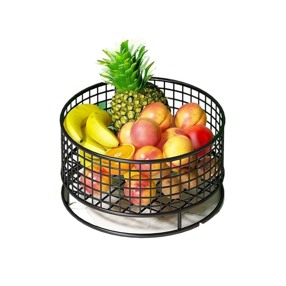Fzl02068lm Black Fruit Bowl Metal Wire Fruit Bowl, Openwork Basket For Snack Vegetable Versatile(Black)