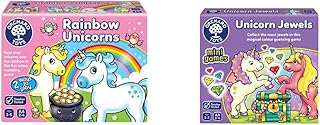 Orchard Toys Rainbow Unicorns Game | A Magical Colour Matching Game | Educational Game For Children Aged 3-5 | Perfect For Unicorn Fans & 366 Unicorn Jewels Mini Game, Multi
