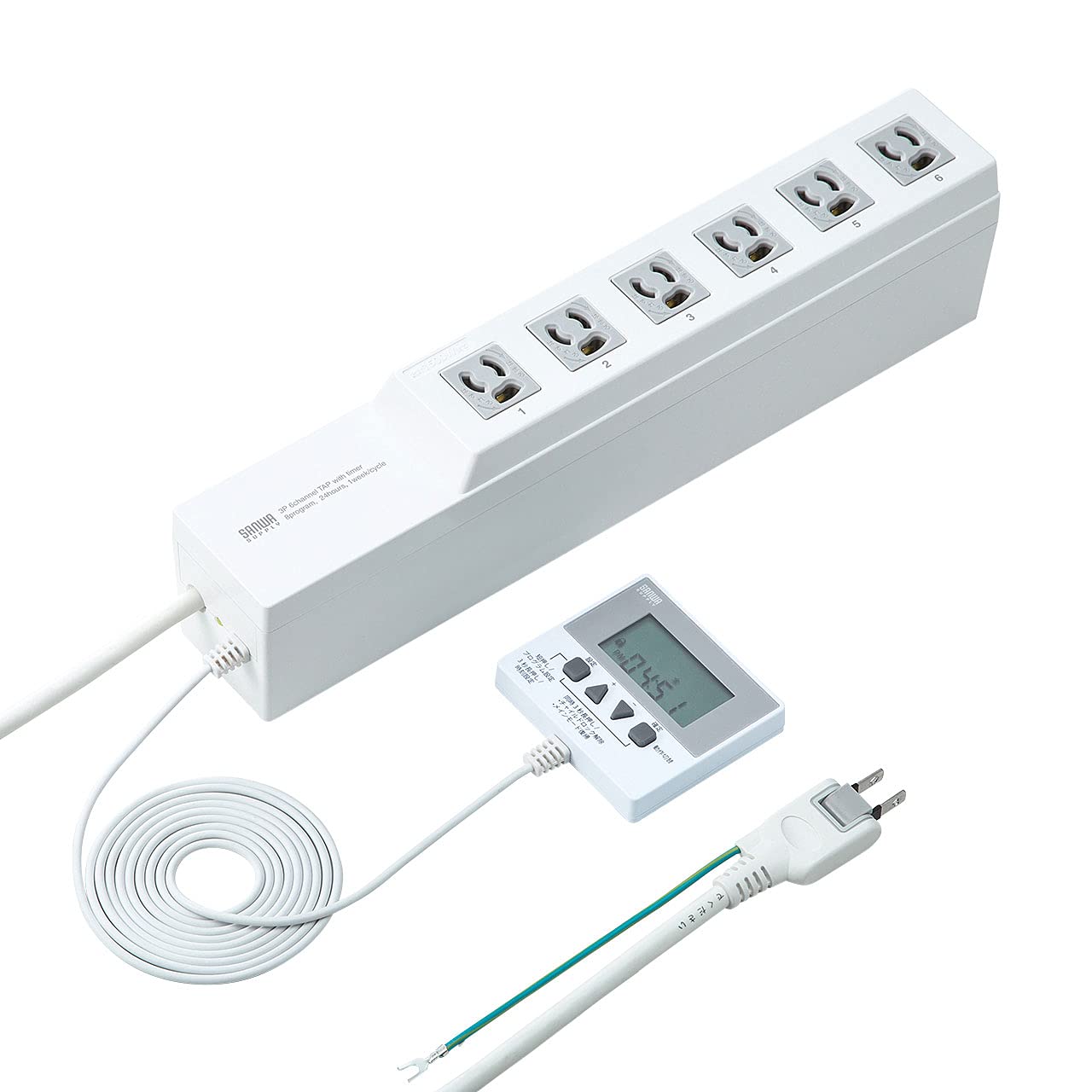 Amazon.co.jp: サンワサプライ タイマー付きタップ 6個口・3P 充電管理
