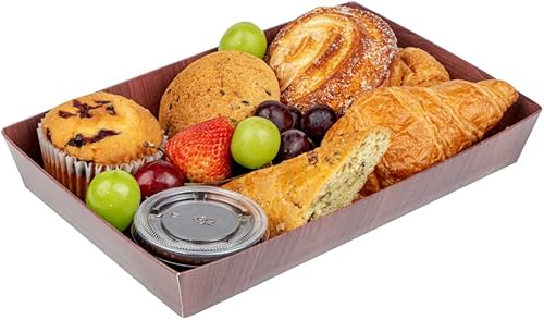 Restaurantware Matsuri Vision Bandeja rectangular de papel de grano de madera grande para sushi, 9 x 6 x 1 12 pulgadas, caja de 100 unidades