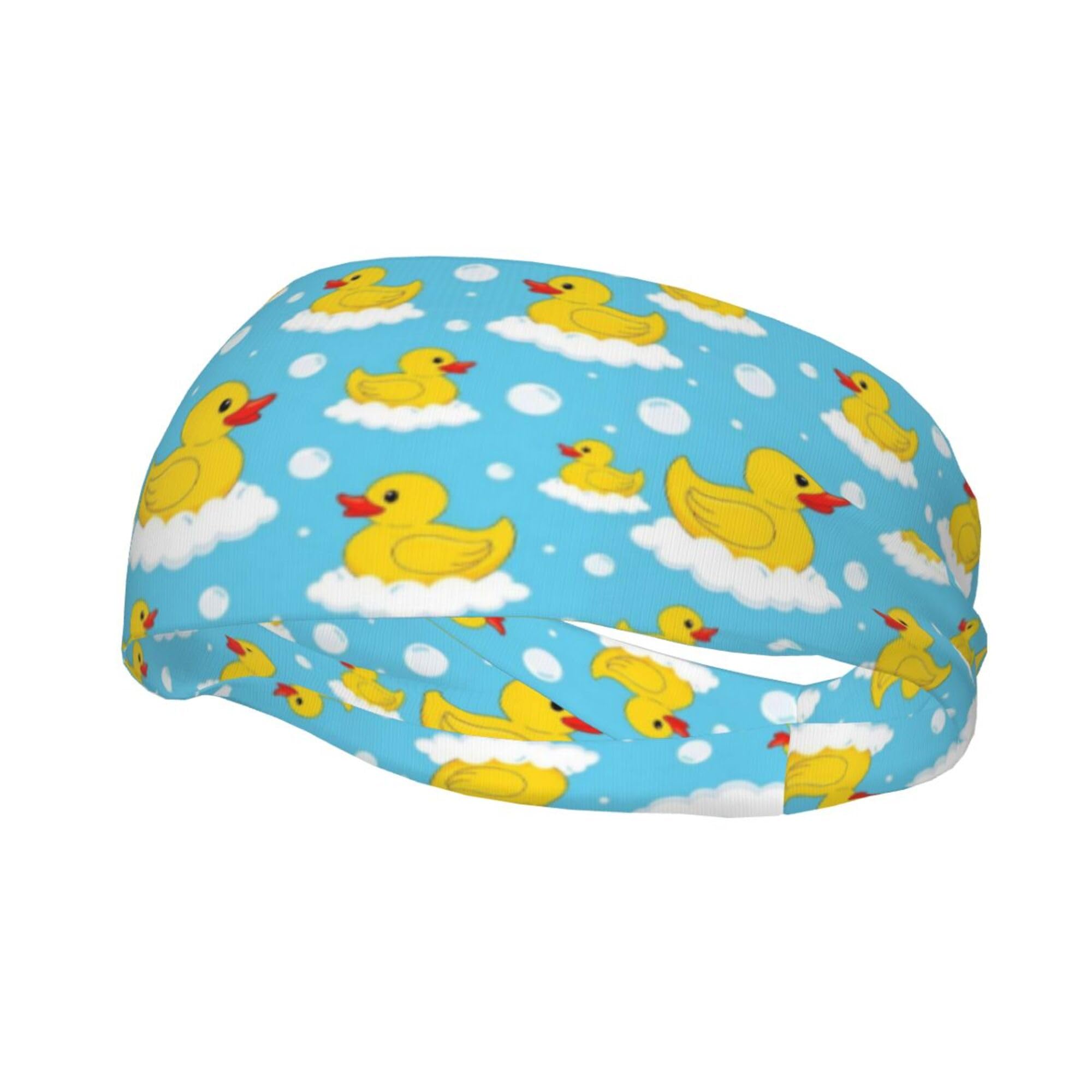 RIMENCH Cute Funny Bubbles Blue Yellow Rubber Ducks Headbands for Workout, Sports, Costume and National Team Accessories