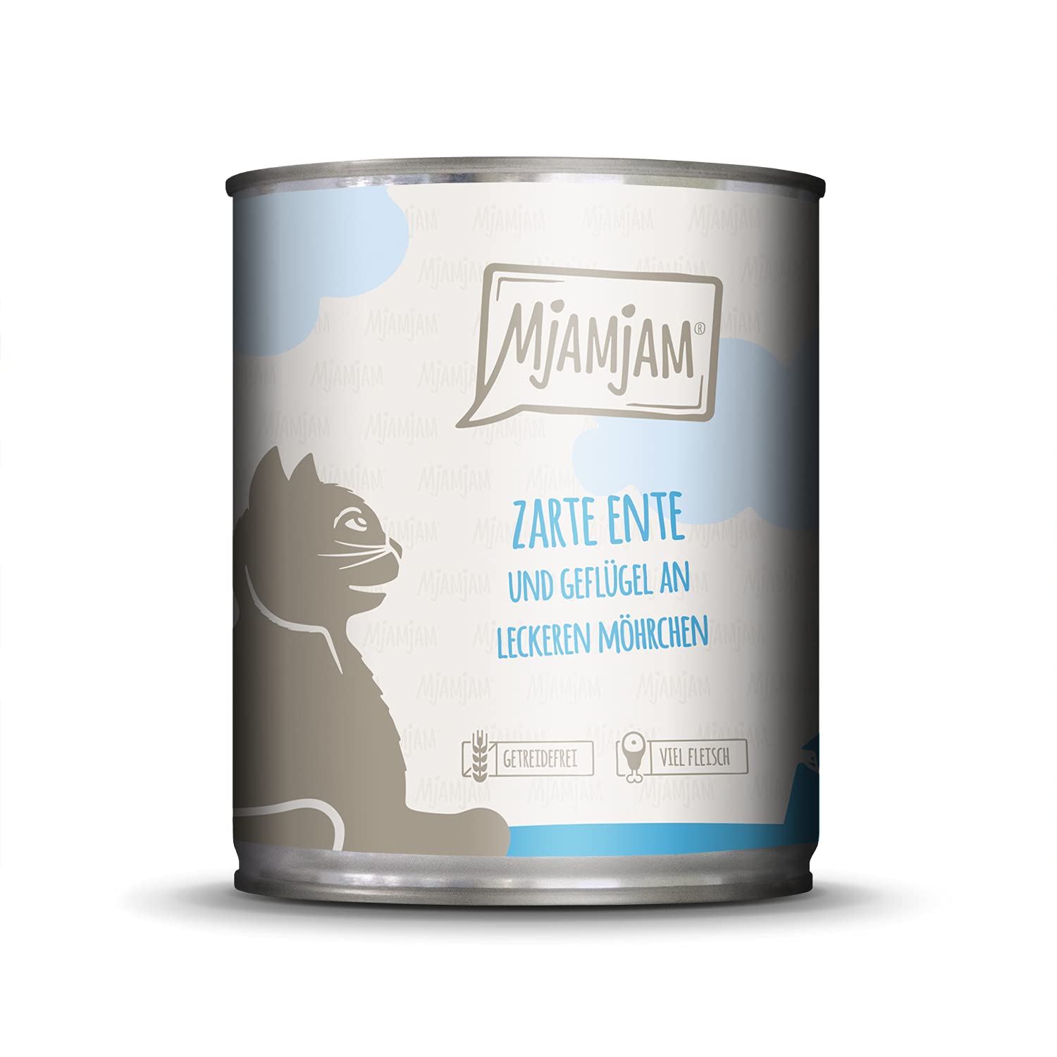 MjAMjAM - Premium Nassfutter für Katzen - Gute Pute an gedämpftem Kürbis, 6er Pack (6 x 800 g) & Premium Nassfutter für Katzen - zarte Ente & Geflügel an leckeren Möhrchen, 6er Pack (6 x 800 g)