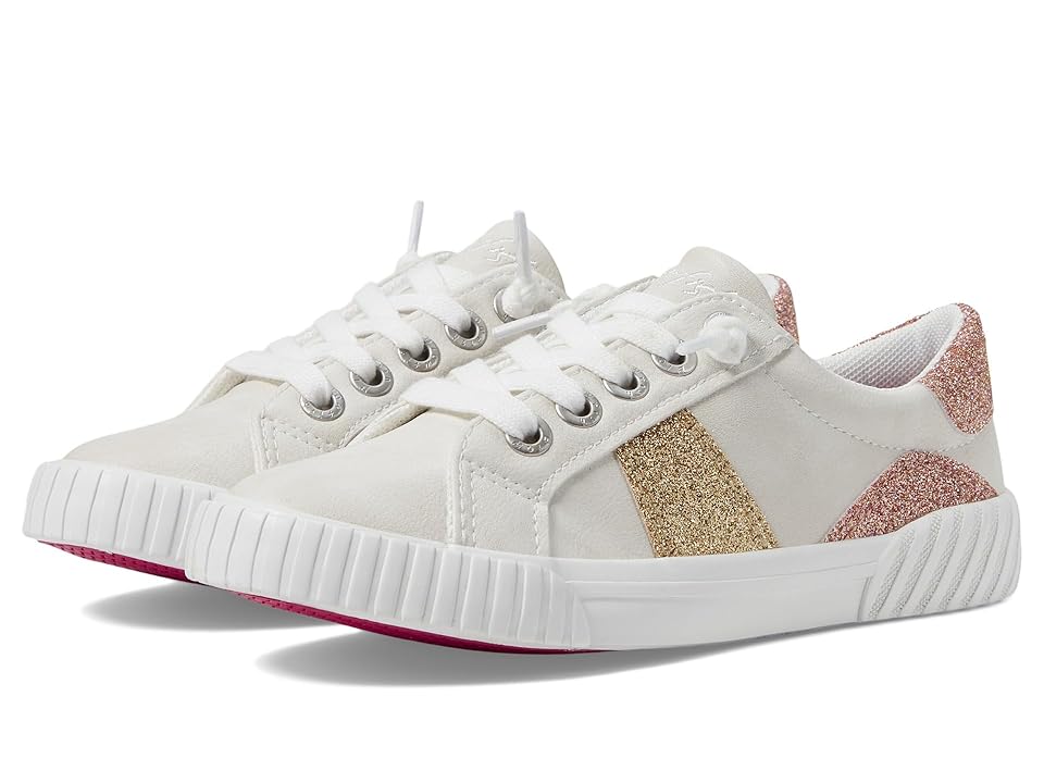 Blowfish Malibu Kids Wave-K (Little Kid/Big Kid) (White/Rosegold) Girl's Shoes INTERNATIONAL SHIPPING