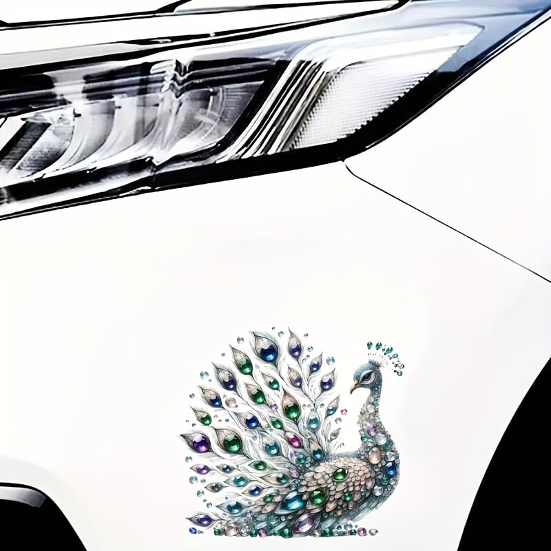 SLGIFT Glass Peacock Vinyl Sticker, Multicolor, 6 Inch, Waterproof, Contemporary Design for Cars, Laptops, Walls 1