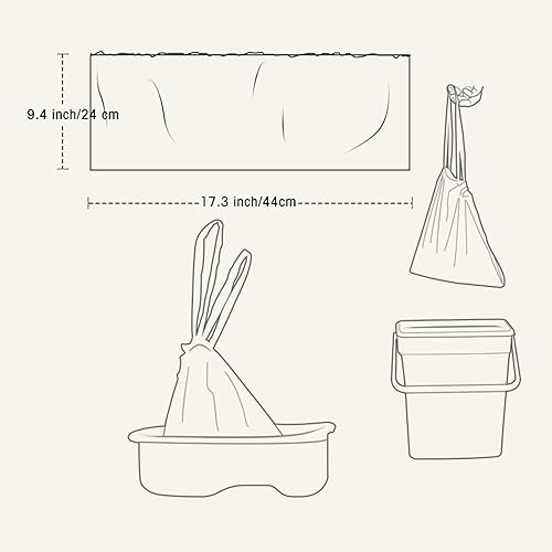 Miniatura 3 de Paquete de 100 forros universales de viaje portátiles para sillas de orinal con cordón de entrenamiento para asiento de inodoro, bolsas de limpieza