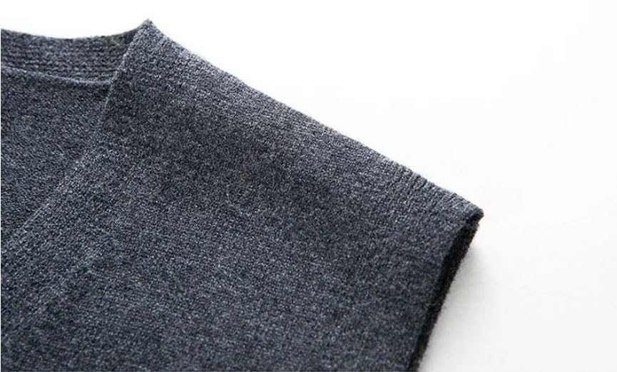 Men's Cardigan Vest Solid Color Sleeveless Warm Knit Sweater Vest Button Down Knitted Sleeveless Sweater3