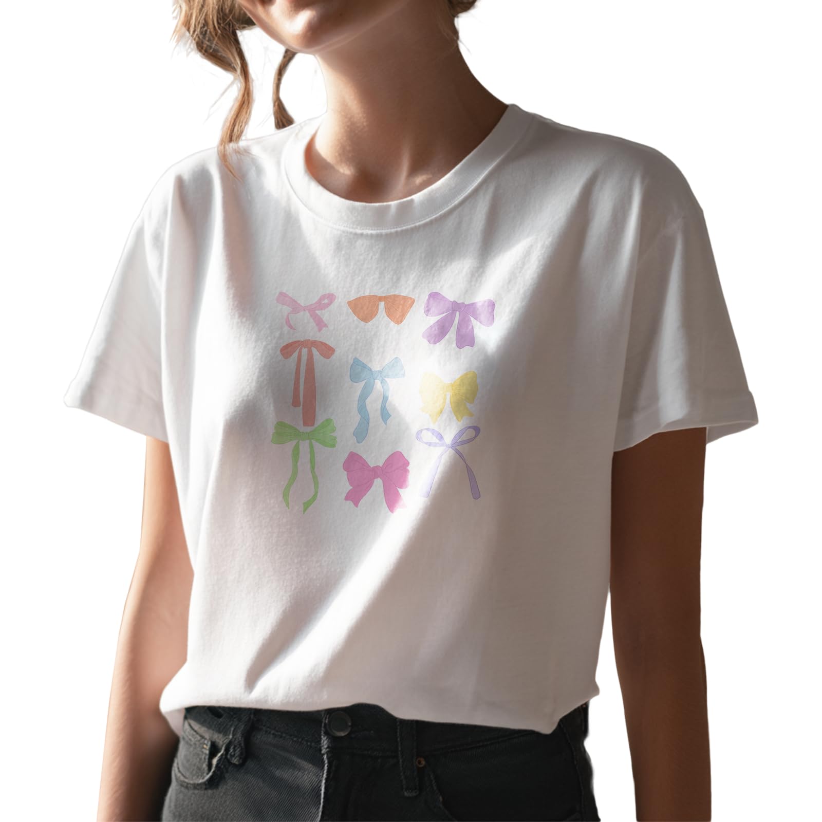 Women Y2k Vintage T-Shirts Pure Cotton Crew Neck Short Sleeve Lightweight Casual Tees for Daily Wear & Workout