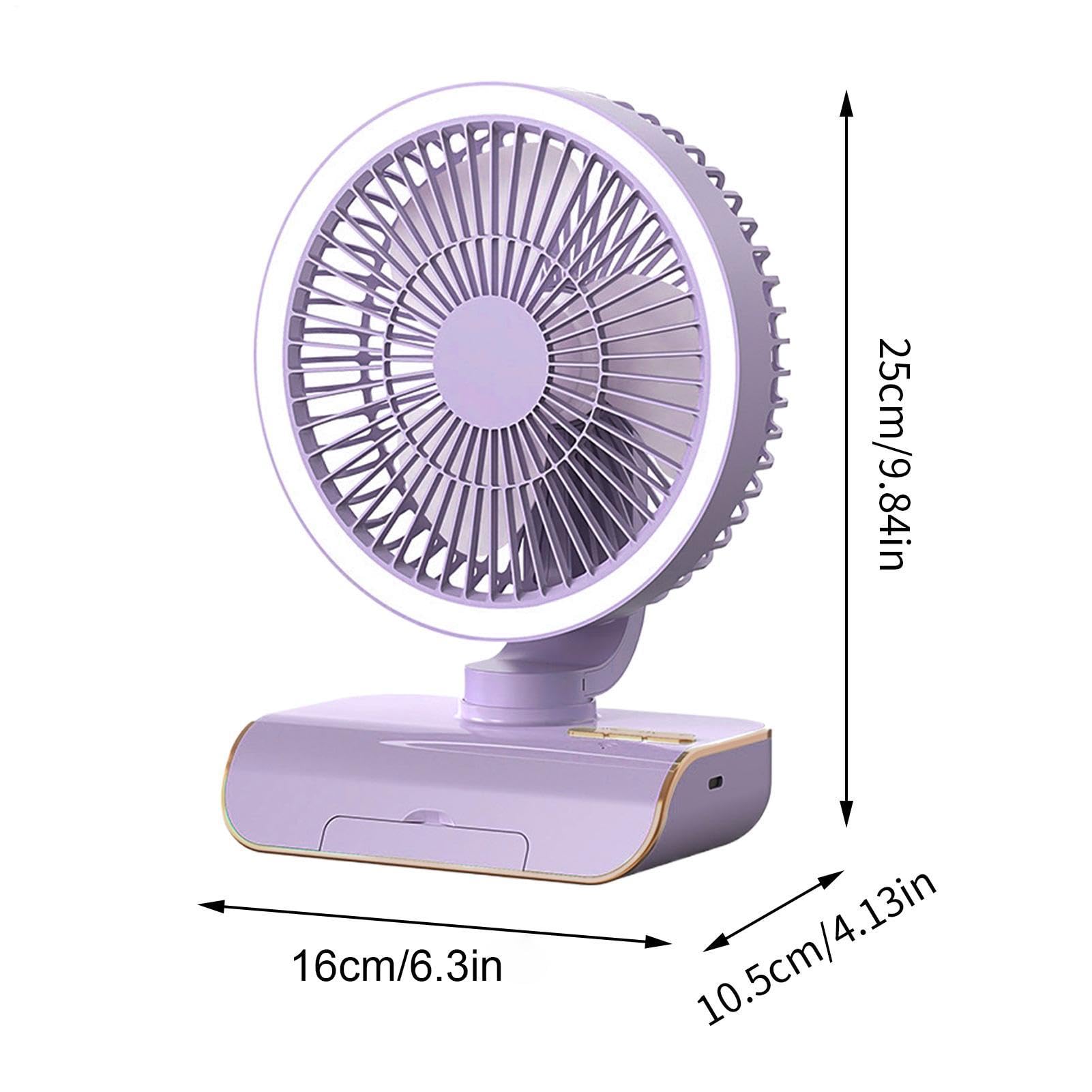 Genérico Ventilatore circolatore d'aria da scrivania, ricarica USB, multifunzione, potente, per ufficio, campeggio, viaggi, soggiorno, casa e camera da