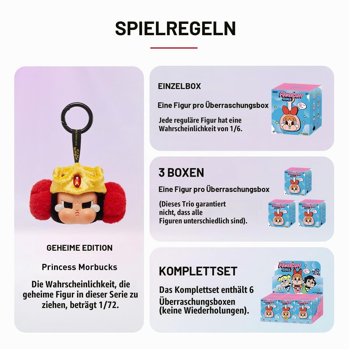 POP MART CRYBABY x Powerpuff Girls Series Sammelfigur, beweglich, Plüschfigur mit Gesicht aus Vinyl, ganzes Set, 6,3 cm, Actionfigur, Kunst-Spielzeug, Fanliebling