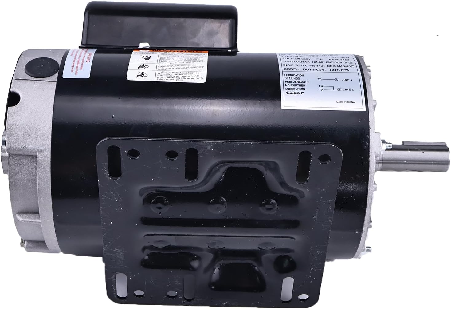 5HP Air Compressor Motor Compatible for Ingersoll Rand Century CP1502L Motors 3450 RPM, 230 Volts, 145T/56HZ Frame, 60HZ