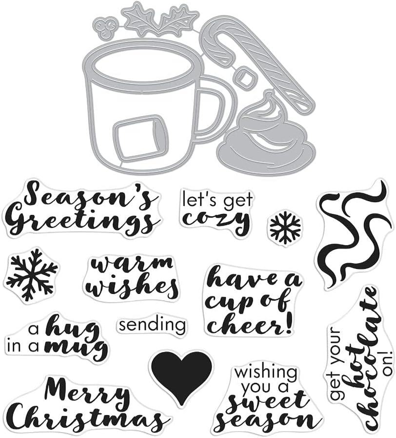 Hero Arts DC294 Stamp & Cut XL, Hug in a Mug