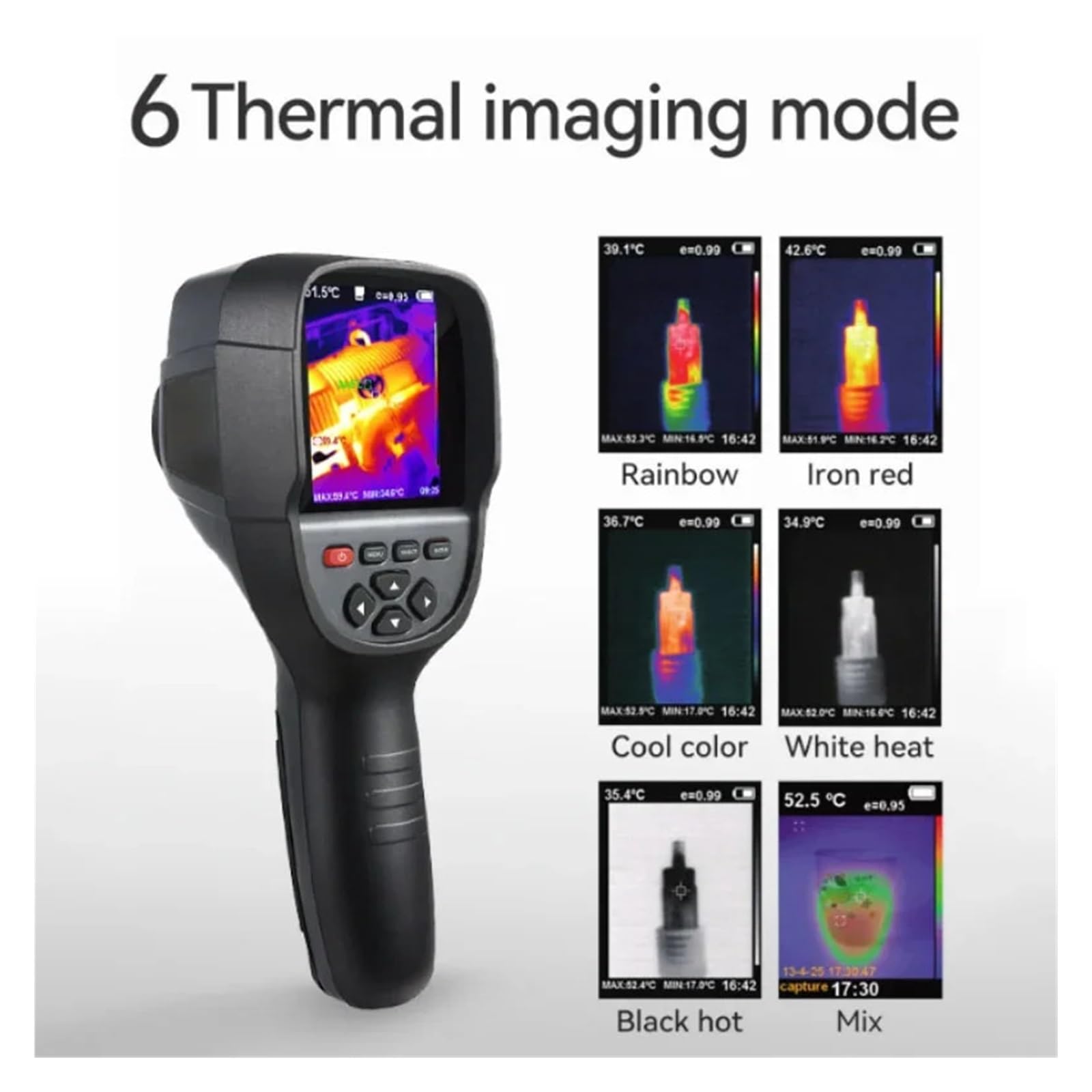 Cámara termográfica for fugas de tuberías de agua y energía eléctrica, cámara termográfica infrarroja de mano de 256x192 Para detección de calefacción interior y de suelo