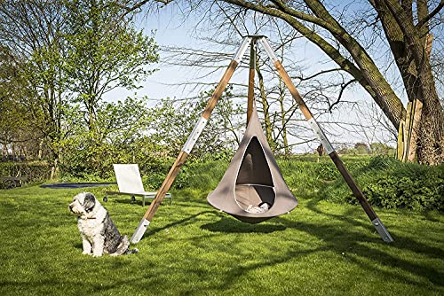 ハンモックチェア コニカル UFO 吊り下げ ハンギングスイングガーデンハンモック 大人＆子供兼用 屋内/屋外用 楕円形 キャンプ 折りたたみ 付き ハンギングテント 4枚目