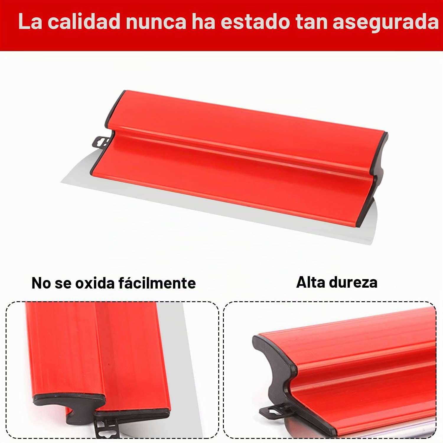Espátula de superficie profesional 40 cm + 25 cm de acero inoxidable con hoja intercambiable (0,3 mm) - Herramienta de masilla para paredes y techos - Herramienta de enlucido, espátula de alisado