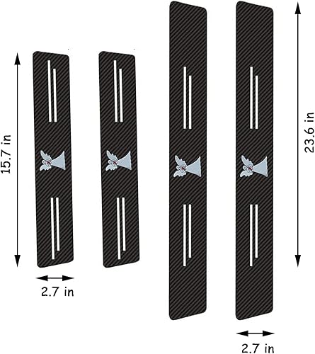 Miniatura 2 de 4 protectores universales de fibra de carbono negra para umbral de puerta de automóvil, protección de umbral de umbral de puerta, cubierta