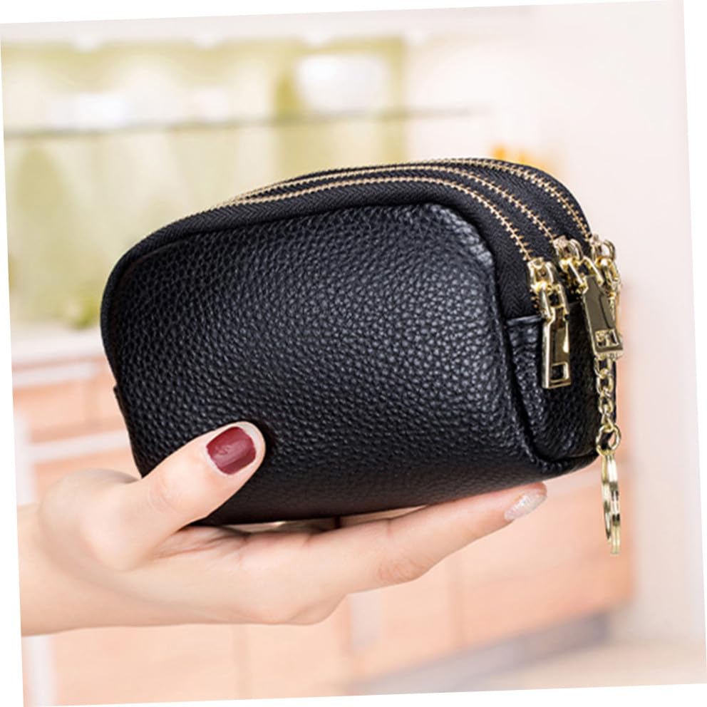 Porte-monnaie en cuir de vachette authentique noir pour homme au design compact épuré - 7