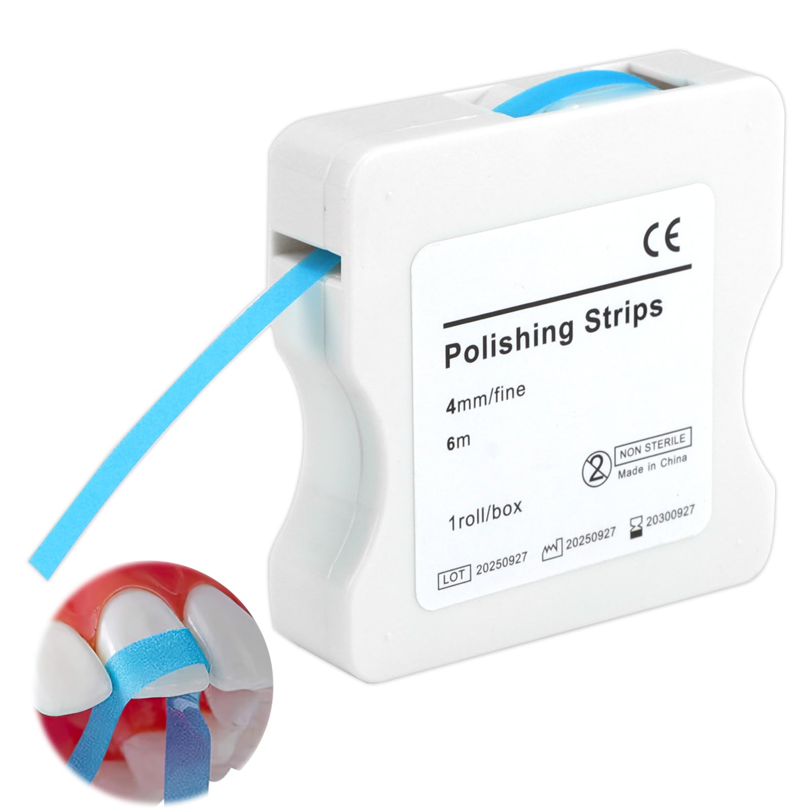 Papel Lija Dental Bandas Abrasivas 6m/Rollo Tamaño Fino 4mm Ancho Herramienta de Lijado Interdental