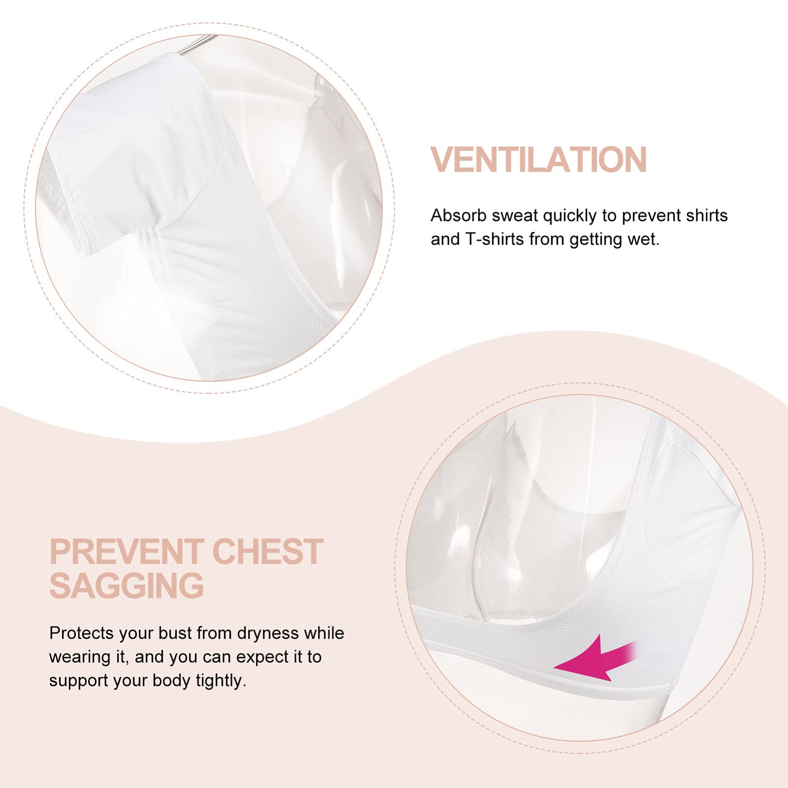DOITOOL Gilet anti-transpiration respirant et lavable sous les aisselles pour femmes et filles