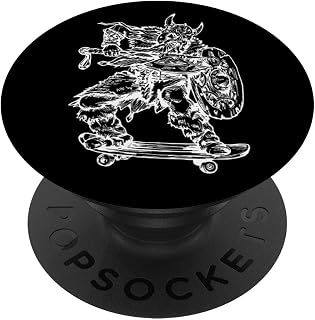 Viking Skater Skateboarding Funny Skating Cool Skateboard PopSockets Adhesive PopGrip