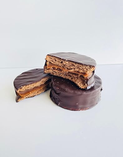 CAJA de ALFAJORES La Goulue con dulce de leche cubierto de chocolate negro. Regalo. Maridaje. Postre Alfajores Argentinos (Caja de 6 Alfajores)