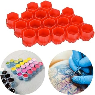 200PCS Multiple Colour Tattoo, Ink caps, dragonhawk Tattoo kit Ink Cups，Honeycomb Shape Pigment Holder Cups，Permanent Makeup Supplies Small Pigment Container Tattoo Accessories Supplies of Body