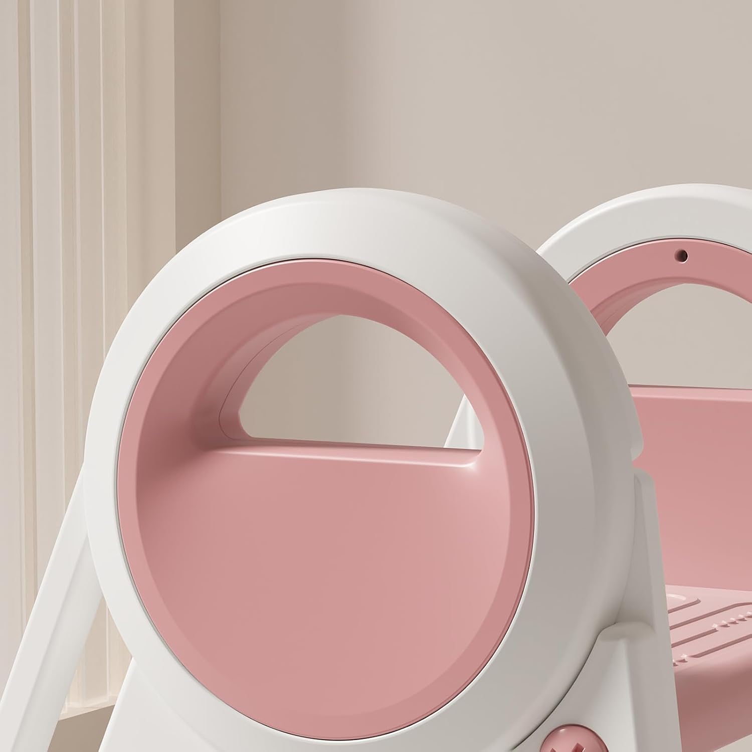 Toddler Step Stool Foldable for Kids,Turns from 3 Layers into 2,for Bathroom Sink (Pink)