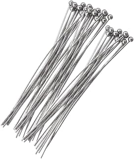 100 Pcs 70mm Round Ball Head Pins Stainless Steel Pins Jewelry Making Pins Long Silver Head Pins Crafts Earring Pins