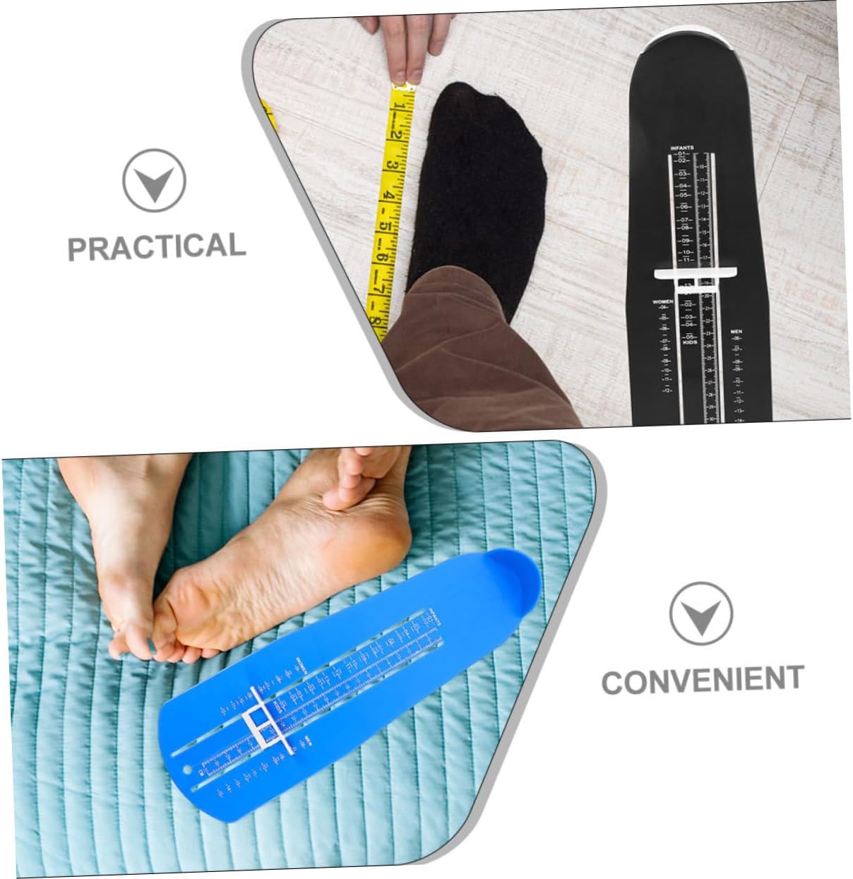 Ipetboom 2Pcs Foot Measurement Device Accurate Shoe Gauge for Adults Lightweight Ruler for Measuring Foot for Shoe Shopping and Fitting